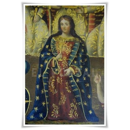 Cofre coronación de la Virgen María cofre policromado | 8