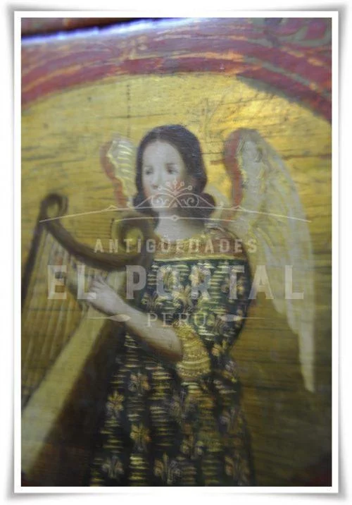 Cofre coronación de la Virgen María cofre policromado | 10