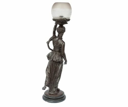 Lámpara de mesa Figura de Dama de peltre | 2