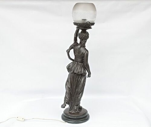 Lámpara de mesa Figura de Dama de peltre | 7