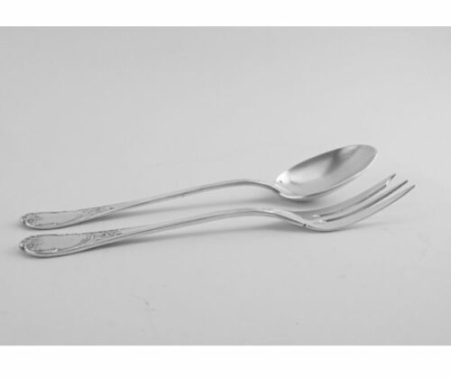 Cuchara y tenedor de servir ensalada de plaque Christofle | 5