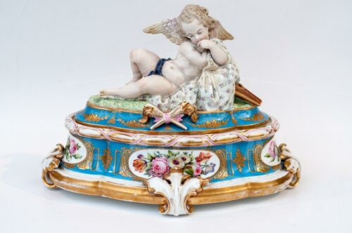 Cofre Cupido de Porcelana de París | 1