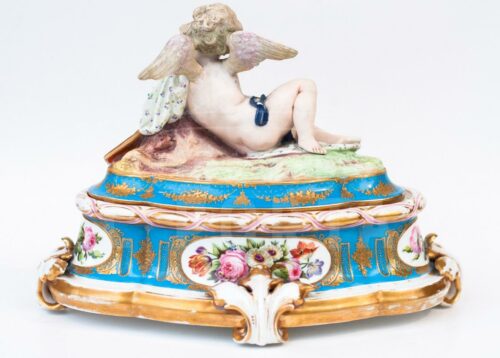 Cofre Cupido de Porcelana de París | 2