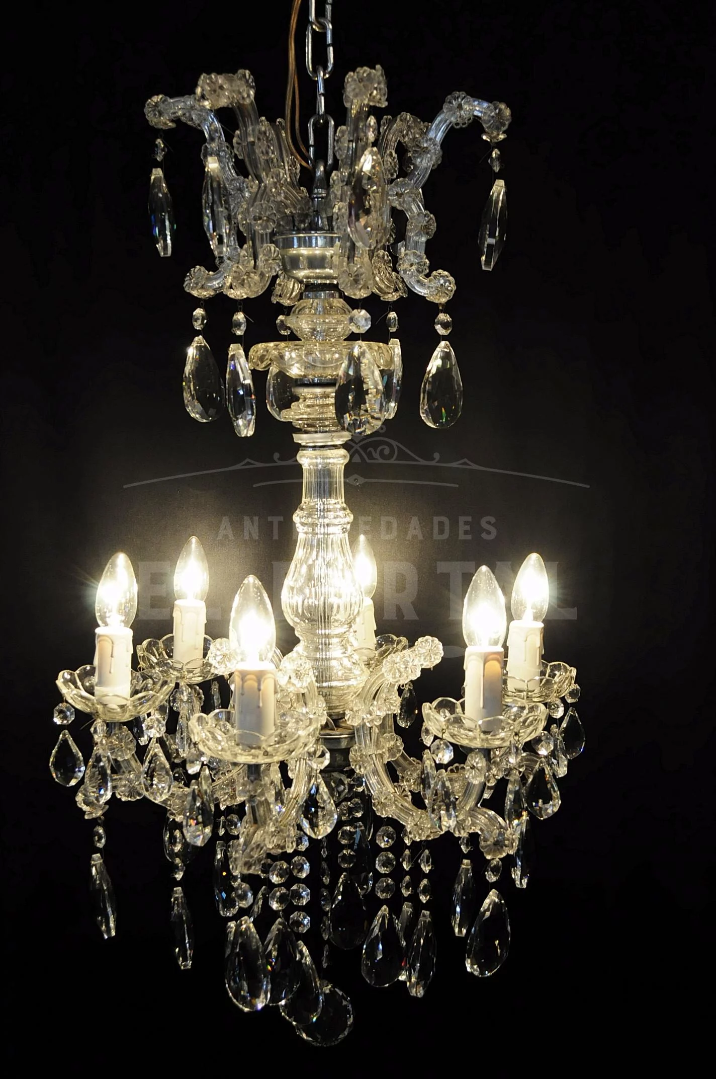 Lámpara de cristal 6 luces