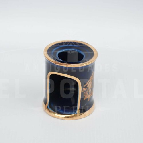 Limoges - Calentador de tetéra en miniatura azul cobalto | 2
