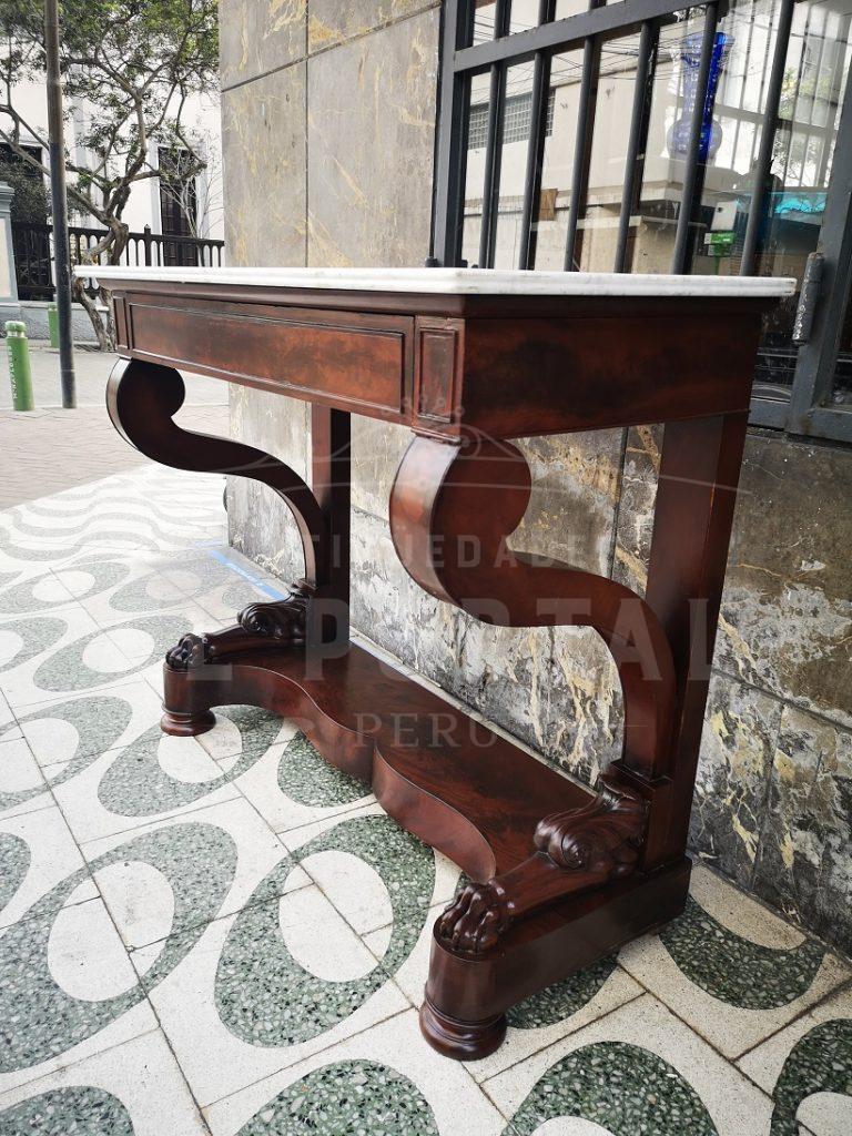 Consola estilo Inglés con tablero de mármol | Antigüedades El Portal