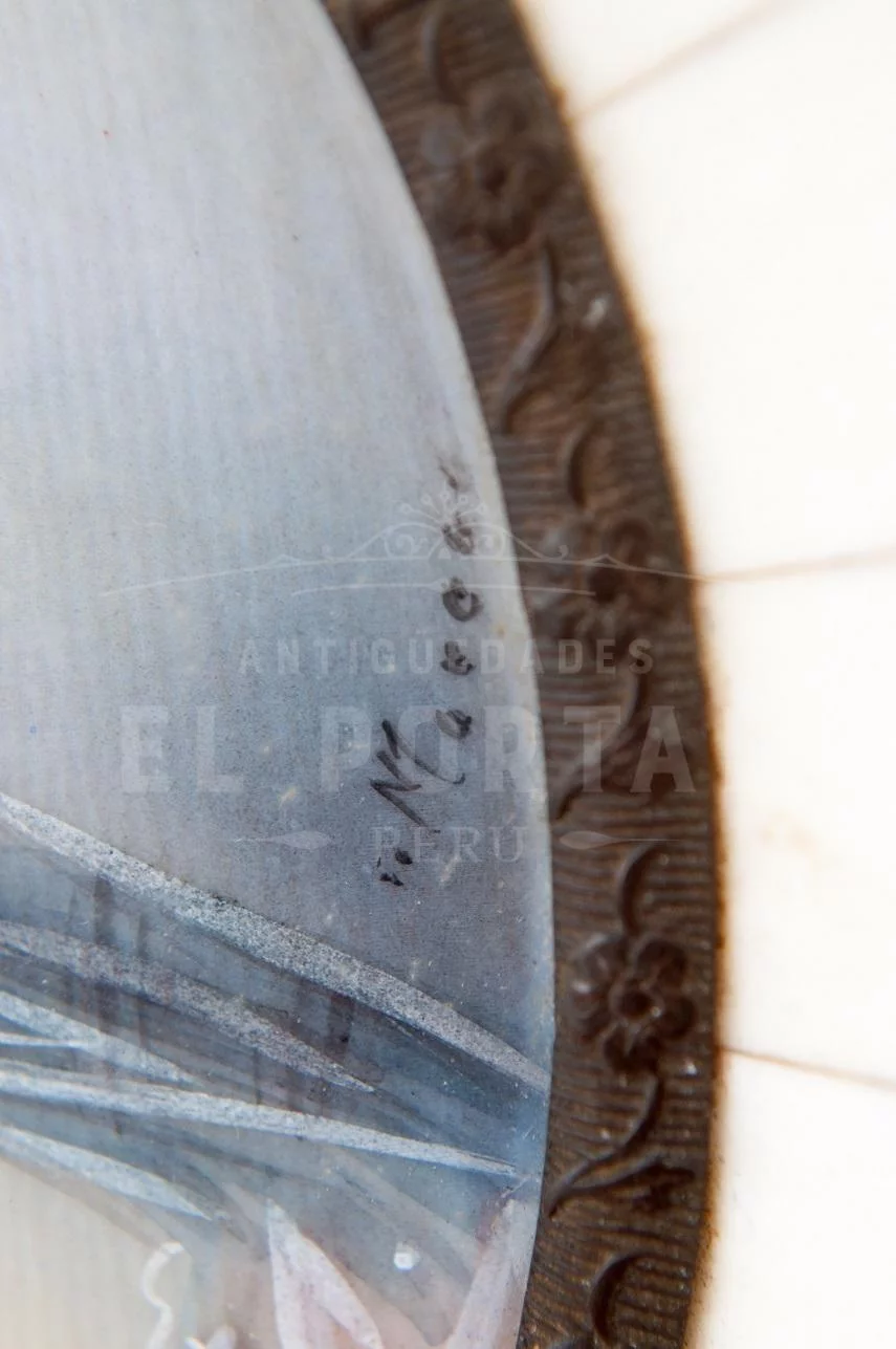 Porta Retrato pintado sobre marfíl - Image 2