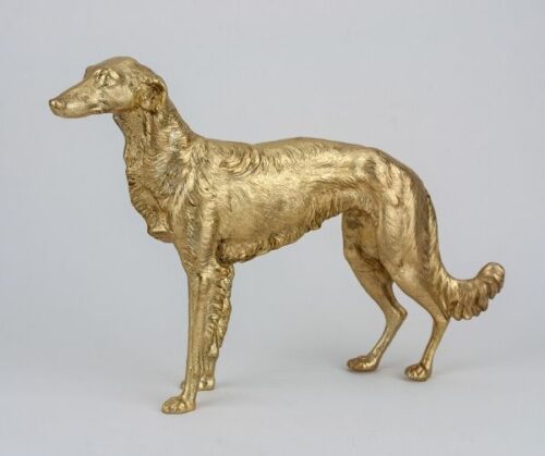 Figura de perro Borzoi de bronce Franz Bergman | 1