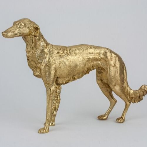 Figura de perro Borzoi de bronce Franz Bergman | 1