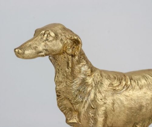 Figura de perro Borzoi de bronce Franz Bergman | 3
