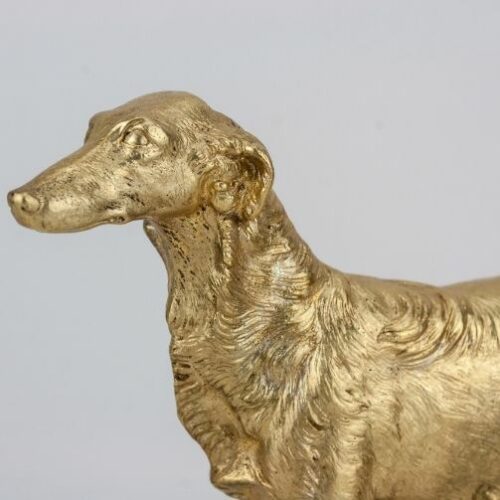 Figura de perro Borzoi de bronce Franz Bergman | 3