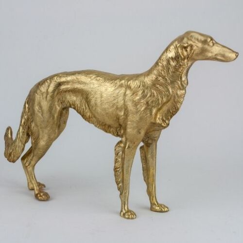 Figura de perro Borzoi de bronce Franz Bergman | 2