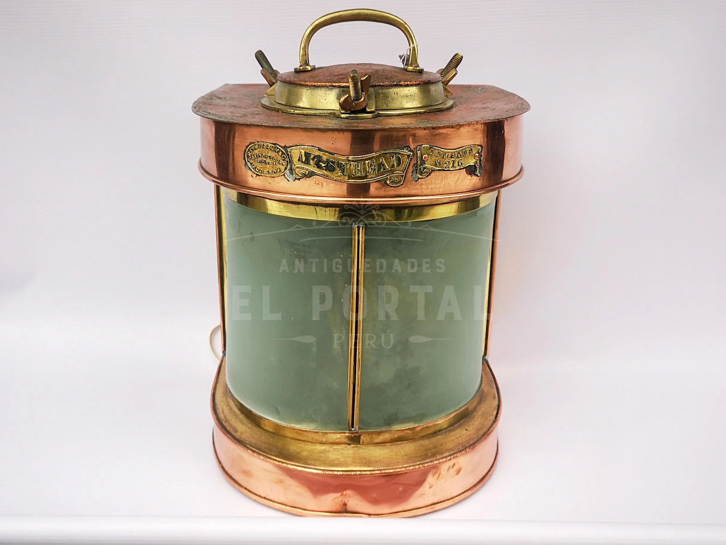 Farol de barco de cobre y bronce