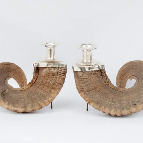 Porta vela de cuernos de carnero