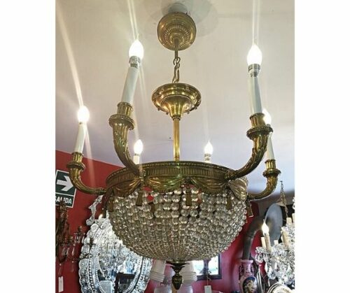 Lámpara de bronce con cristal Estilo Imperio | 1