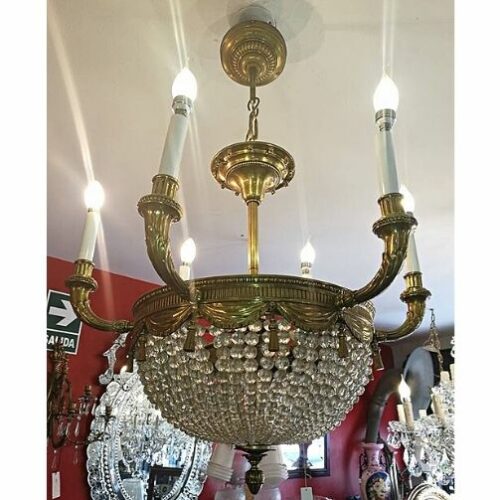 Lámpara de bronce con cristal Estilo Imperio | 1