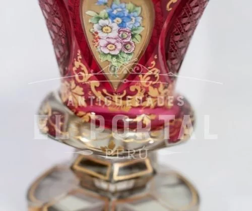 Florero de cristal de Bohemia - Circa 1860 | 1