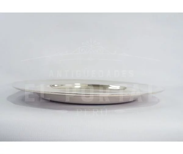 Bandeja redonda de plaqué francés Christofle - Image 4