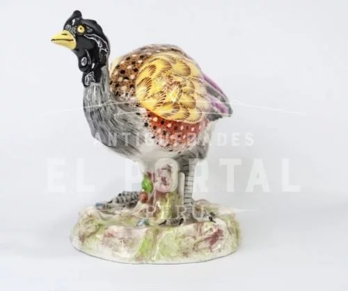 Figura de ave Emú de porcelana de París - Image 8