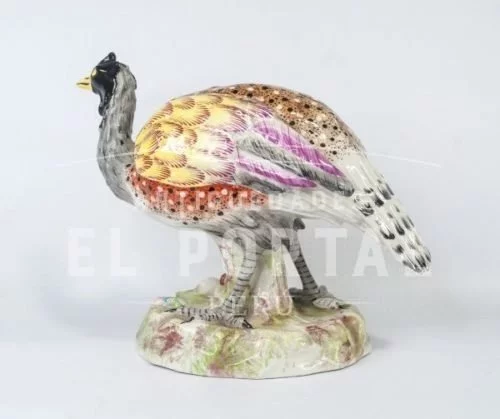 Figura de ave Emú de porcelana de París - Image 6