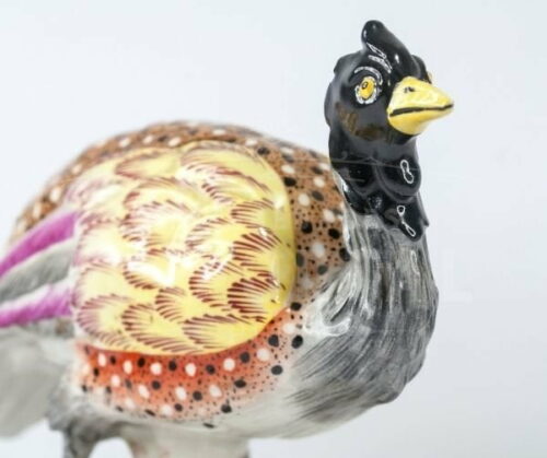 Figura de ave Emú de porcelana de París | 3