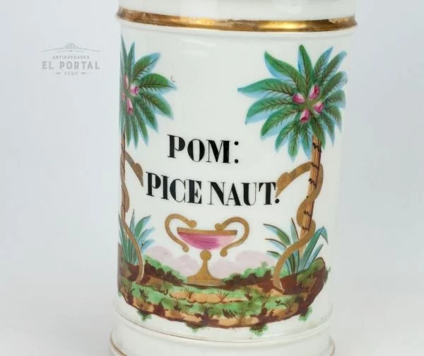 Conservera de farmacia de porcelana POM-PICE-NAU