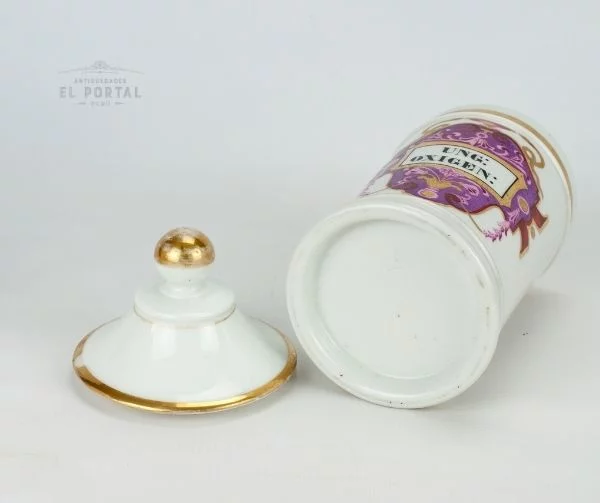 Conservera de botica de porcelana "UNG:OXIGEN: - Image 4