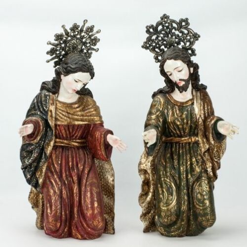San José y Virgen Maria en madera tallada policromada | 1
