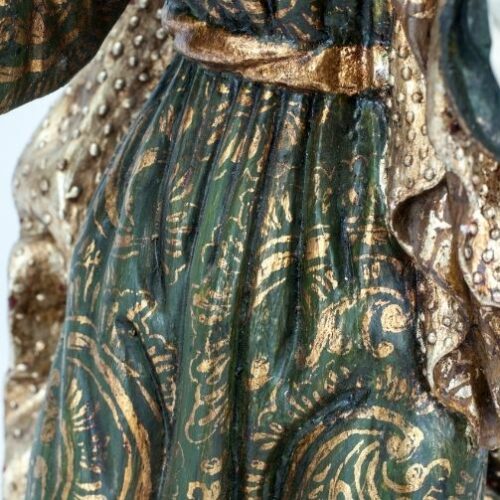 San José y Virgen Maria en madera tallada policromada | 5