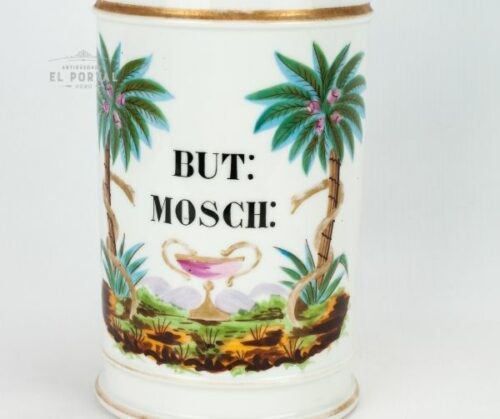 Conservera de Botica de porcelana "BUT: MOSTACH" | 1
