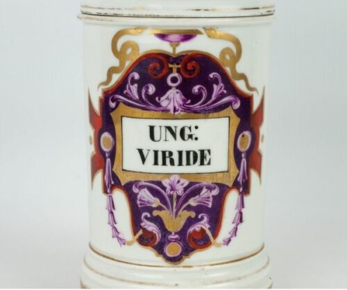 Conservera de botica de porcelana "UNG:VIRIDE" | 1