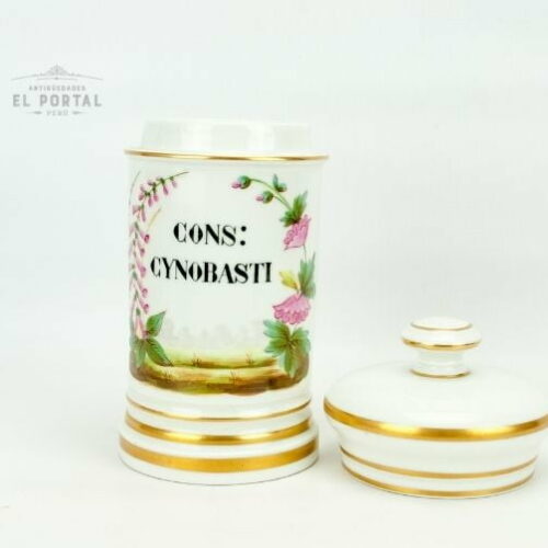 Conservera de botica de porcelana francesa "CONS-CYNOBASTI" | 1