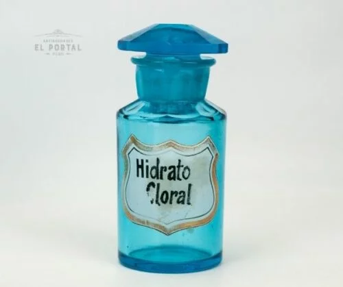 Frasco de botica de vidrio