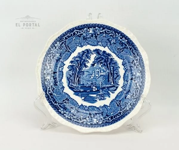 Plato Azul y blanco Masons VISTA 1950