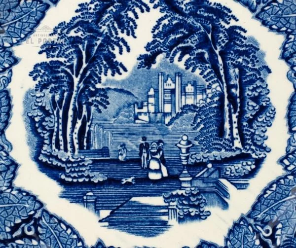 Plato Azul y blanco  Masons VISTA Circa 1950 - Image 2