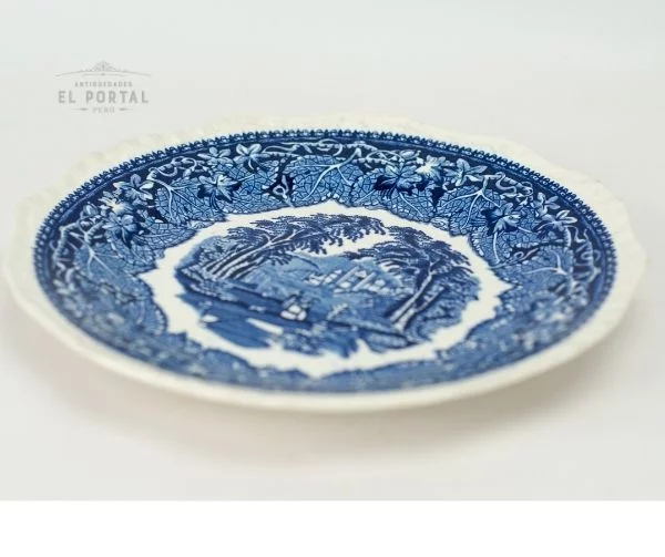 Plato Azul y blanco  Masons VISTA Circa 1950 - Image 3