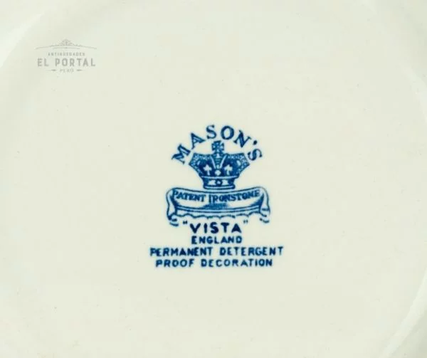 Plato Azul y blanco  Masons VISTA Circa 1950 - Image 5