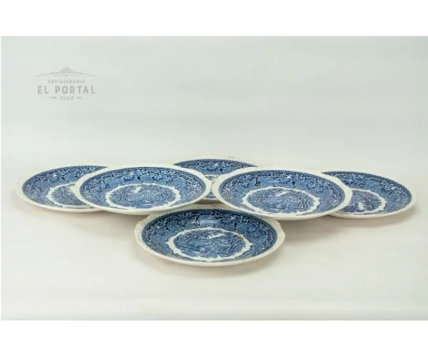 Plato Azul y blanco Masons VISTA 1950