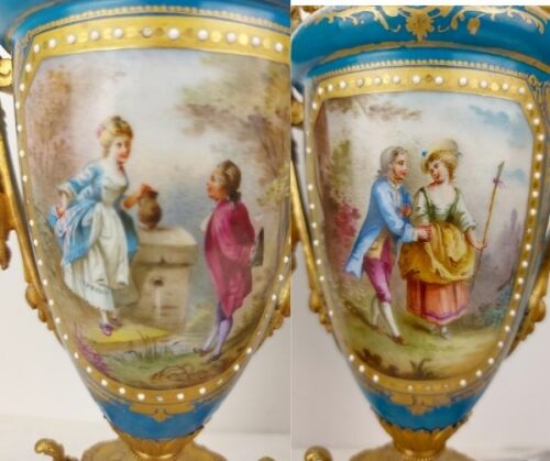 Urnas de porcelana con bronce de origen Francés | 3