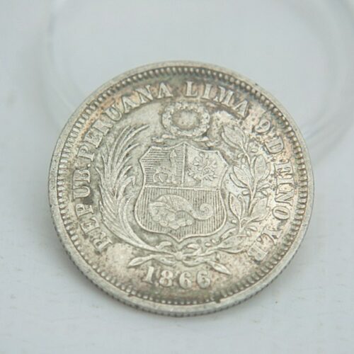 Moneda 1/5 de Sol Peru 1866 | 2