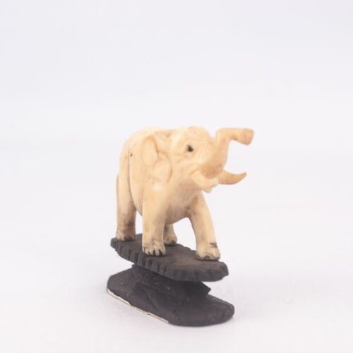Elefante en marfil con base de madera | 4
