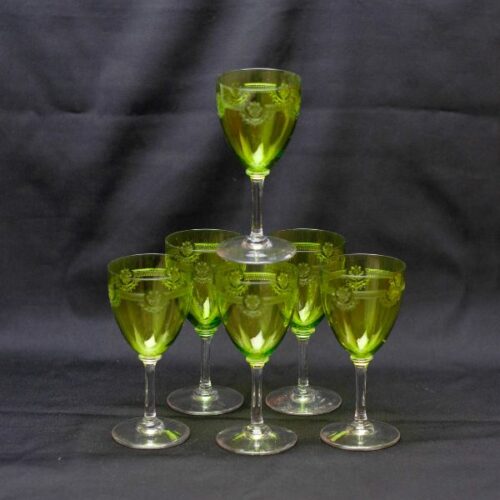 6 copas de cristal San Luis modelo Manon color verde | 1