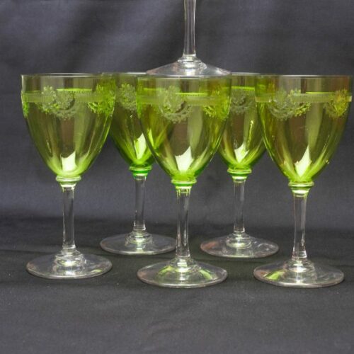 6 copas de cristal San Luis modelo Manon color verde | 5