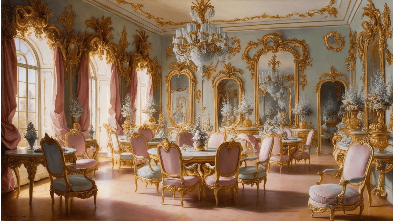 Sala Rococo Estilo Luis XV: Elegancia Rococó que Trasciende el Tiempo ...