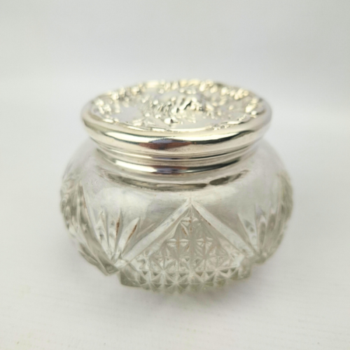 Frasco de tocador de plaqué y cristal