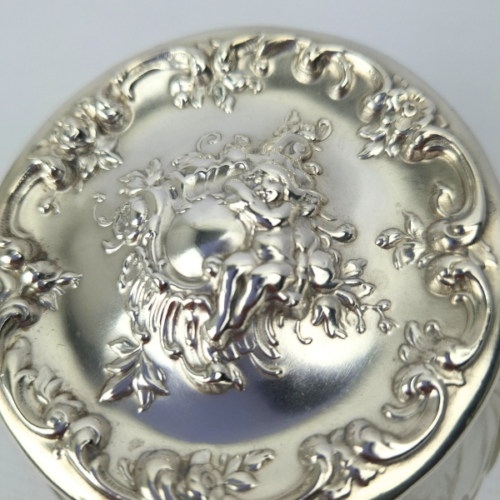 Frasco de tocador de plaqué y cristal