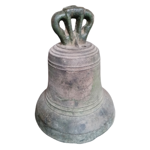 Campana antigua de bronce con pátina original – 40 cm