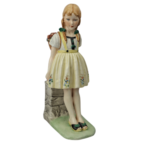 Figura decorativa italiana realizada en cerámica policromada y firmada por Arturo Pannunzio.